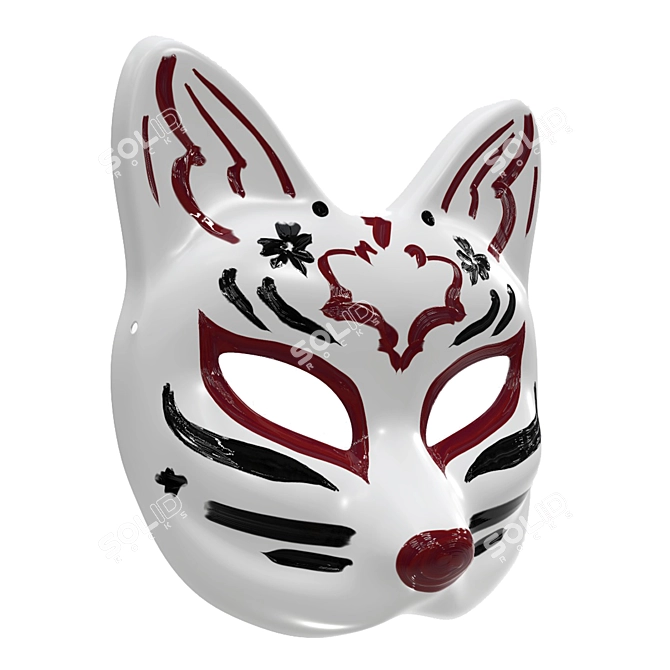 Kitsune Mask 3D Model Kit 3D model image 2