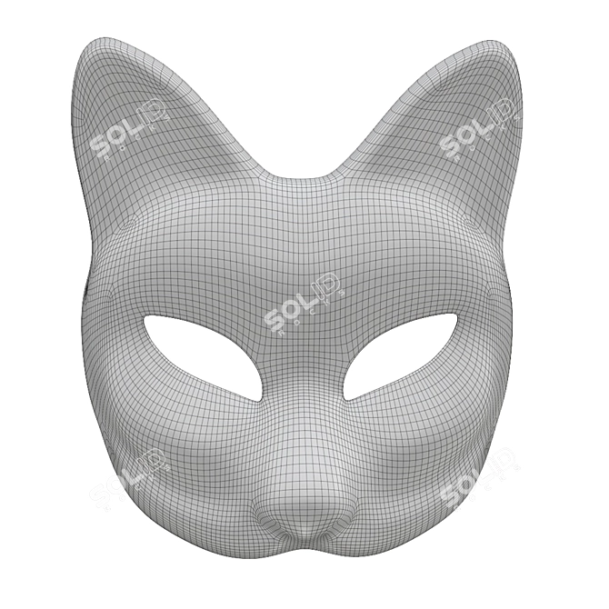 Kitsune Mask 3D Model Kit 3D model image 4