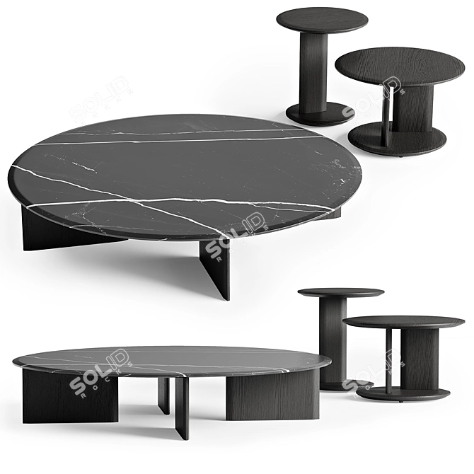 Sleek Poliform MUSH Coffee Tables 3D model image 1