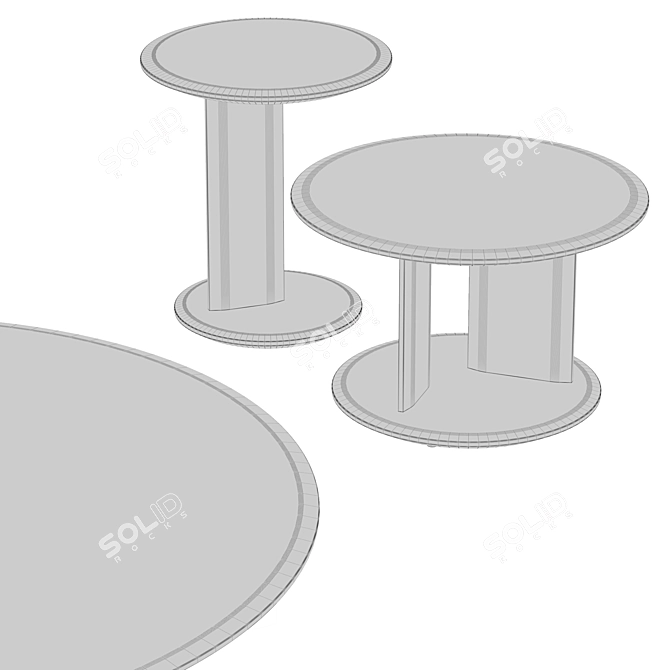 Sleek Poliform MUSH Coffee Tables 3D model image 5