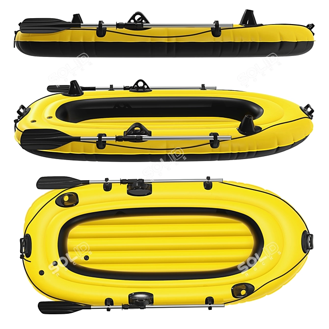 Inflatable Boat 01, Detailed 3D 3D model image 1