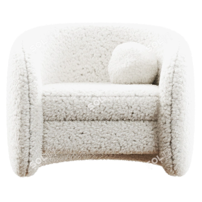 Luxurious Faux Shearling Accent Chair 3D model image 2