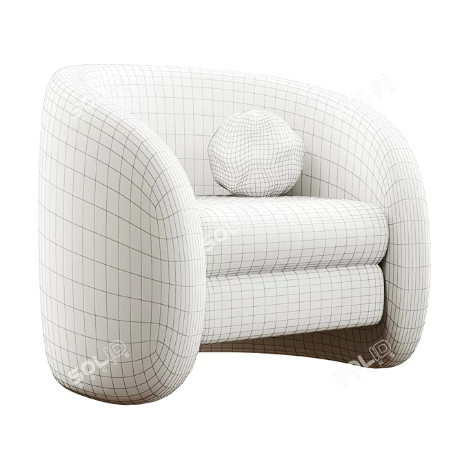 Luxurious Faux Shearling Accent Chair 3D model image 3