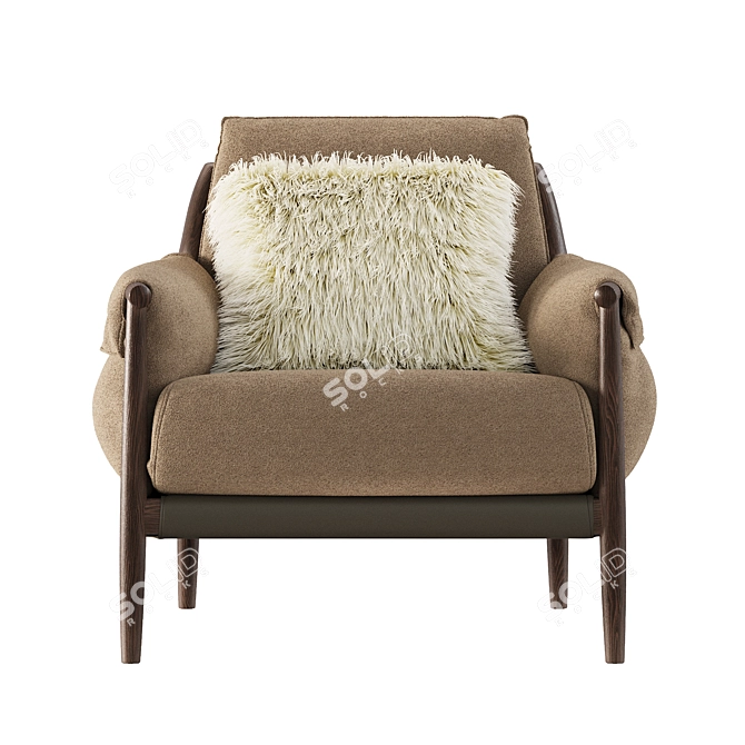 Elegant Times Lounge Armchair by Poltrona Frau 3D model image 2