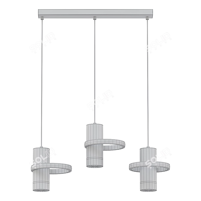 Elegant Silver Pendant Light 3D model image 2