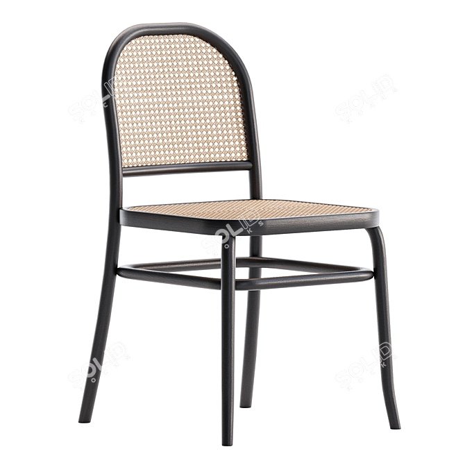 Bentwood Dining Chair Black Oak 3D model image 1