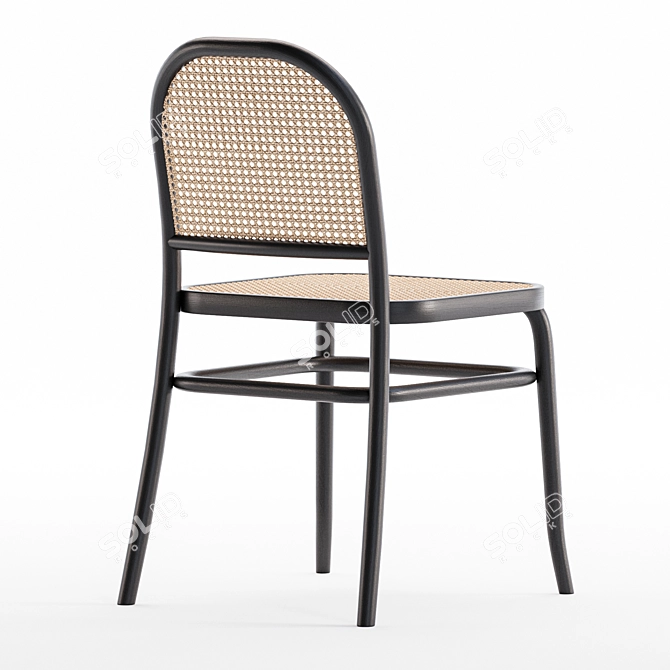 Bentwood Dining Chair Black Oak 3D model image 2