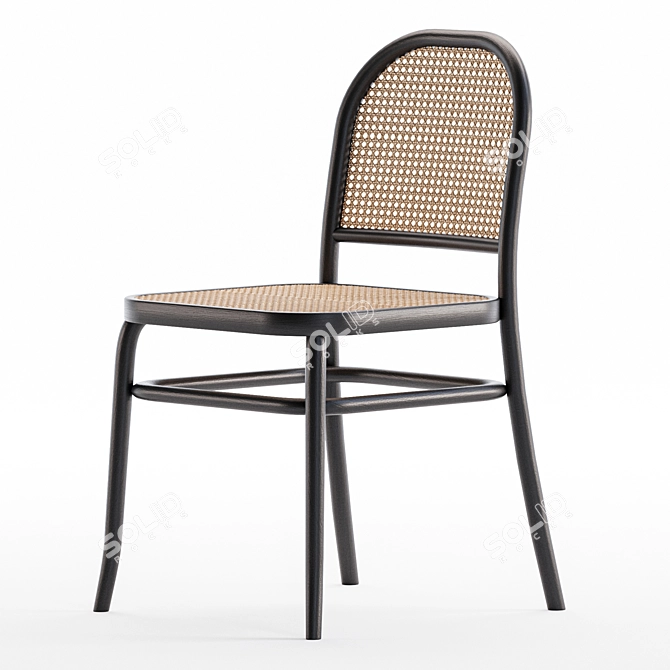 Bentwood Dining Chair Black Oak 3D model image 3