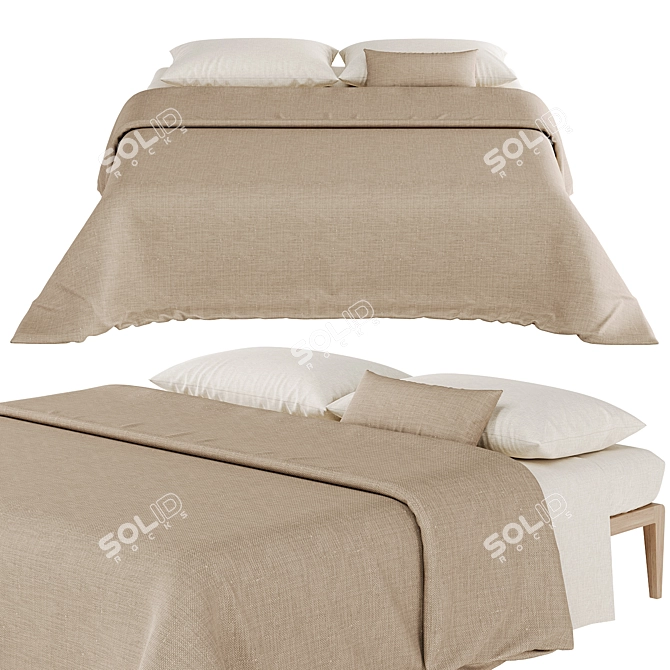  Elegant Modern Bed 3D Model 3D model image 3