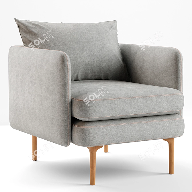 Modern Auburn Chair: 3D Model 3D model image 2
