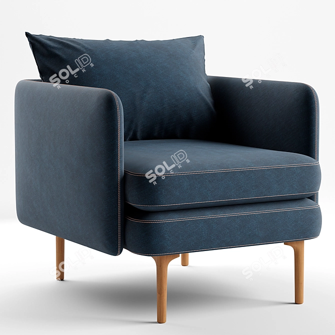 Modern Auburn Chair: 3D Model 3D model image 3