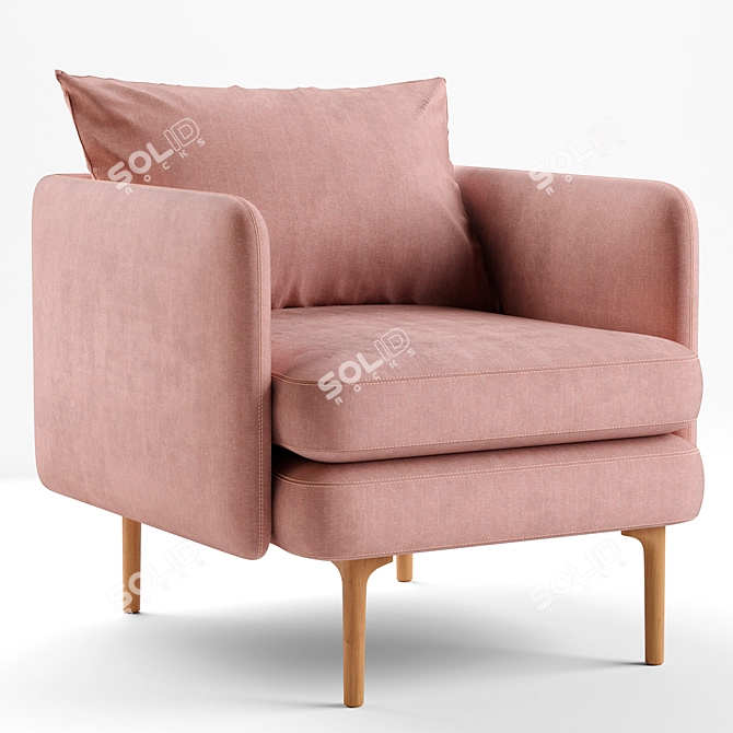 Modern Auburn Chair: 3D Model 3D model image 4