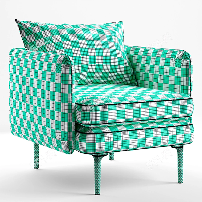 Modern Auburn Chair: 3D Model 3D model image 5