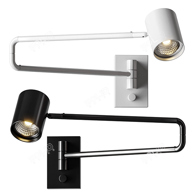 Adjustable Swing Arm Wall Lamps 3D model image 1