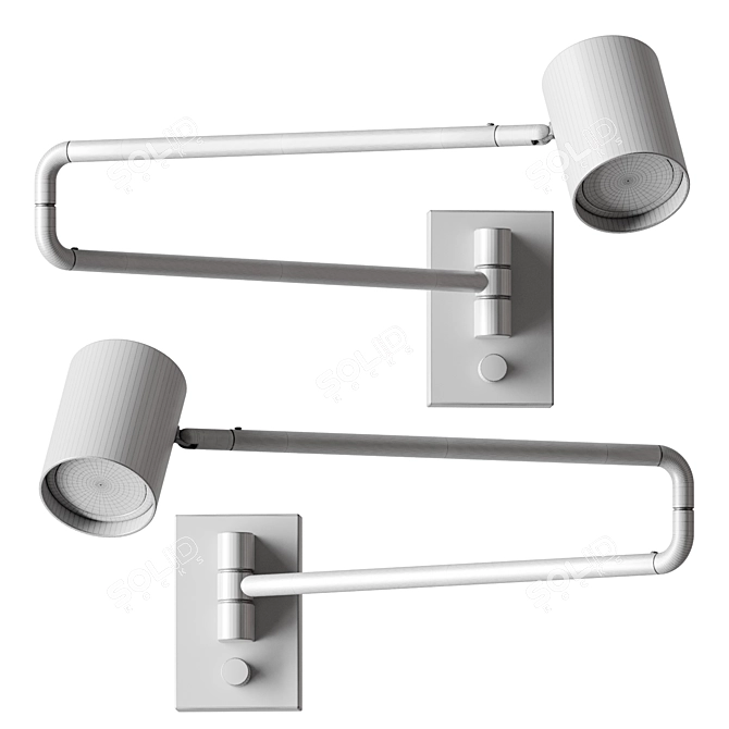 Adjustable Swing Arm Wall Lamps 3D model image 2