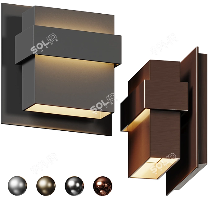 Minimalistic LED Wall Sconce Fixture 3D model image 6