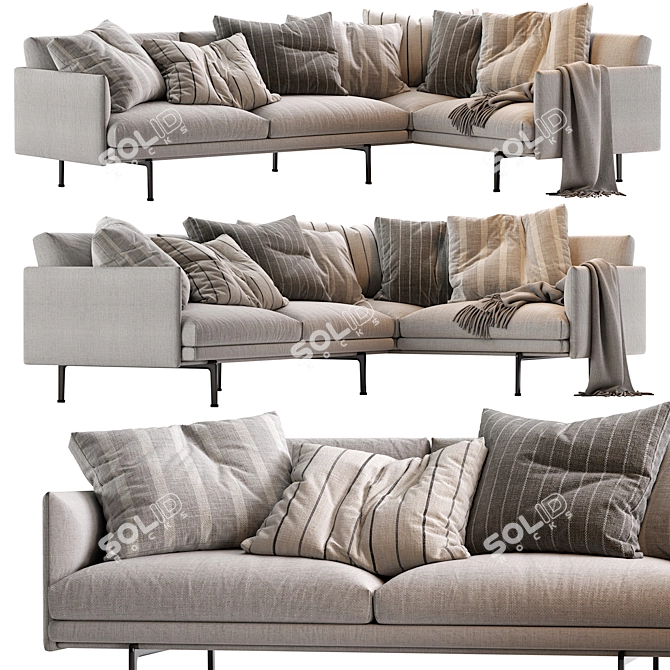 Modern Outline Corner Sofa 2016 3D model image 1