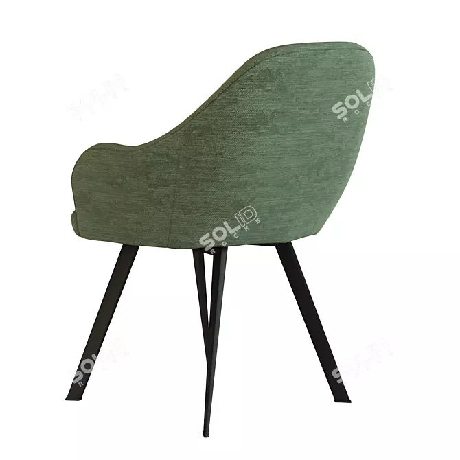 Chic Green Swivel Armchair 3D model image 2