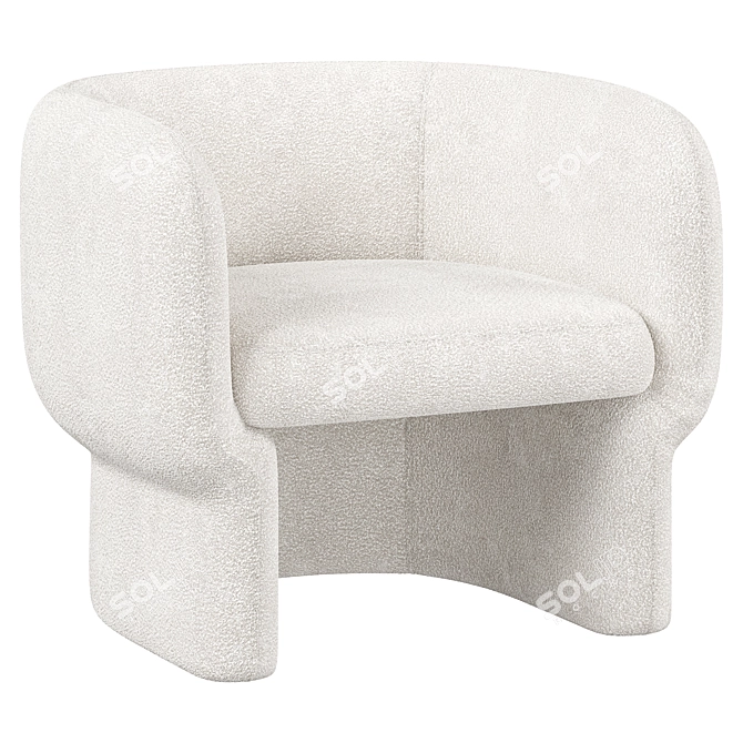 Modern Upholstered Barrel Chair - 2015 3D model image 2