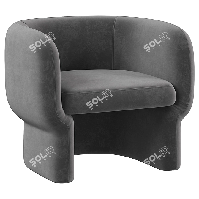 Modern Upholstered Barrel Chair - 2015 3D model image 3