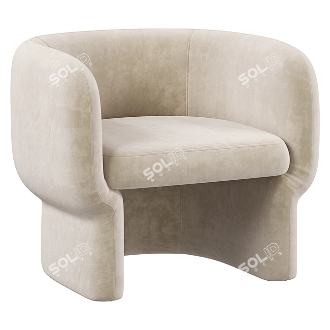 Modern Upholstered Barrel Chair - 2015 3D model image 4