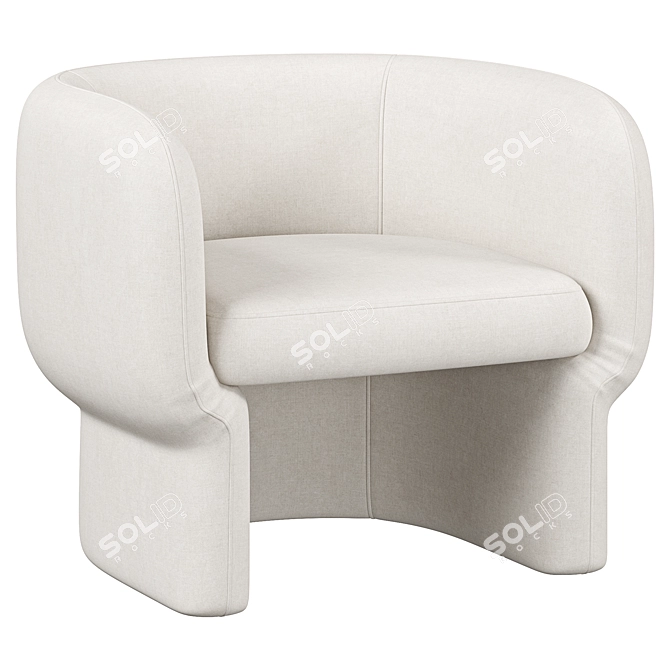 Modern Upholstered Barrel Chair - 2015 3D model image 5