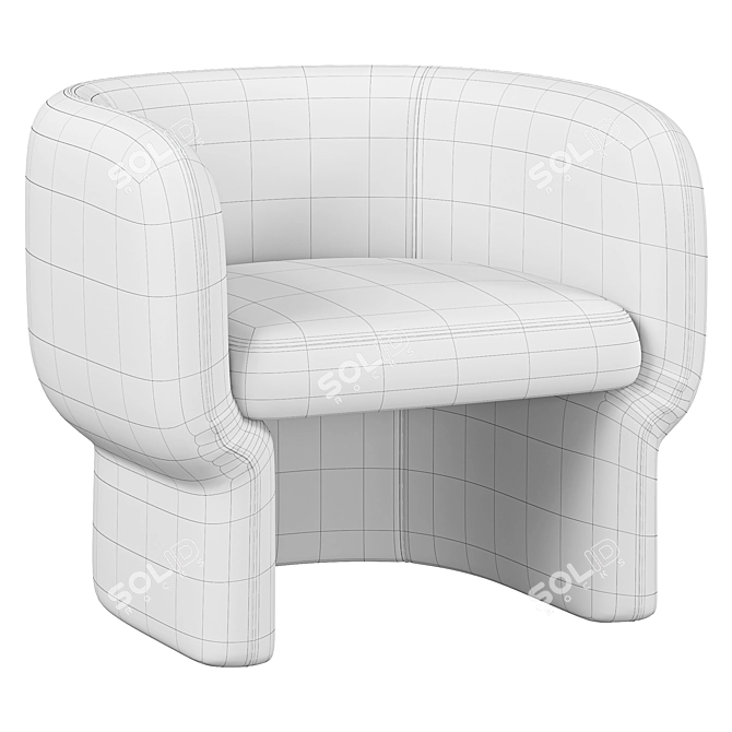 Modern Upholstered Barrel Chair - 2015 3D model image 7