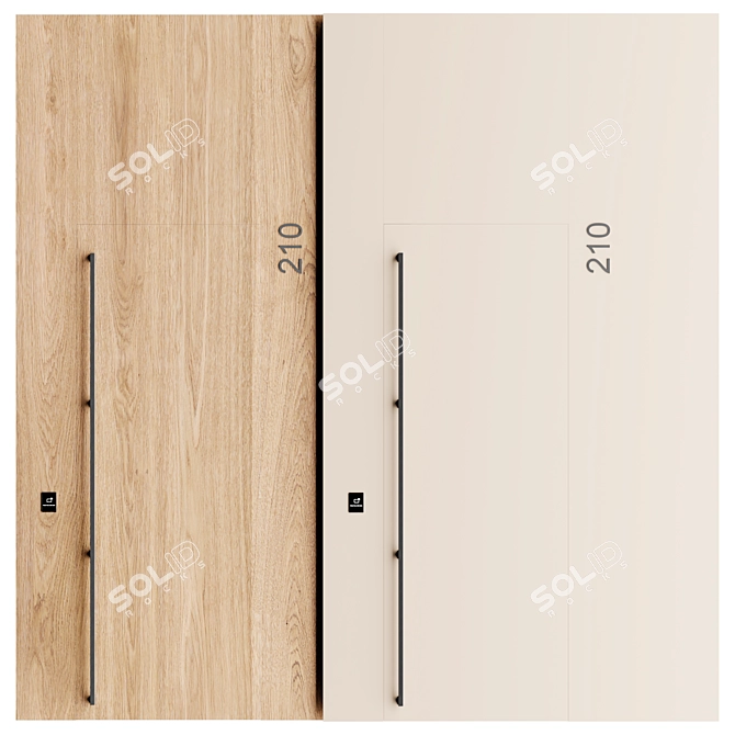 Wall Panel with Door Panel, 014 3D model image 1