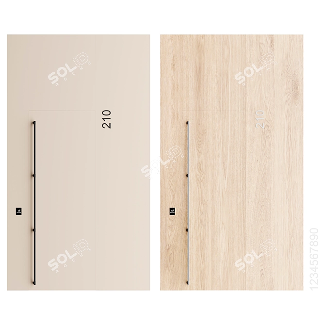 Wall Panel with Door Panel, 014 3D model image 2