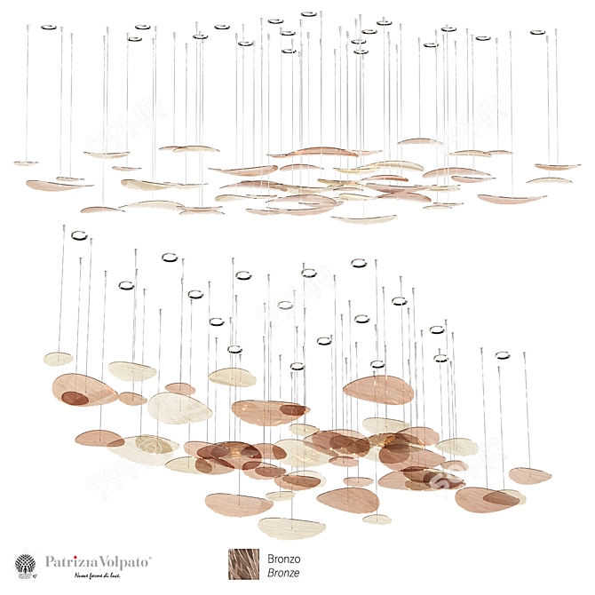 Elegant Patrizia Volpato Pendant Light 3D model image 2