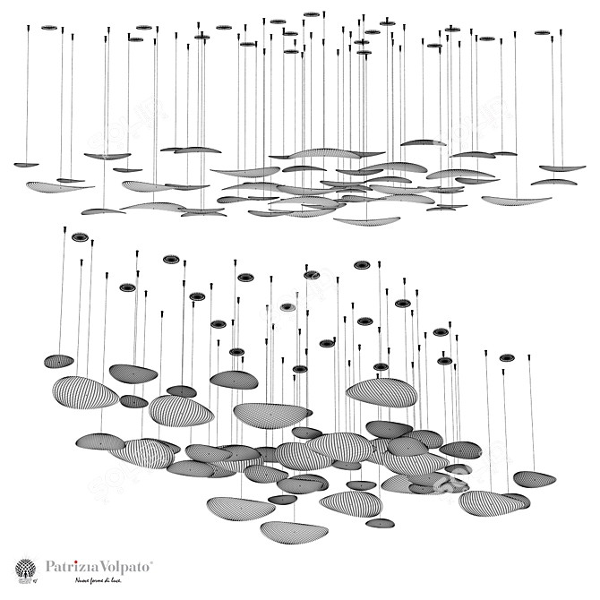 Elegant Patrizia Volpato Pendant Light 3D model image 5