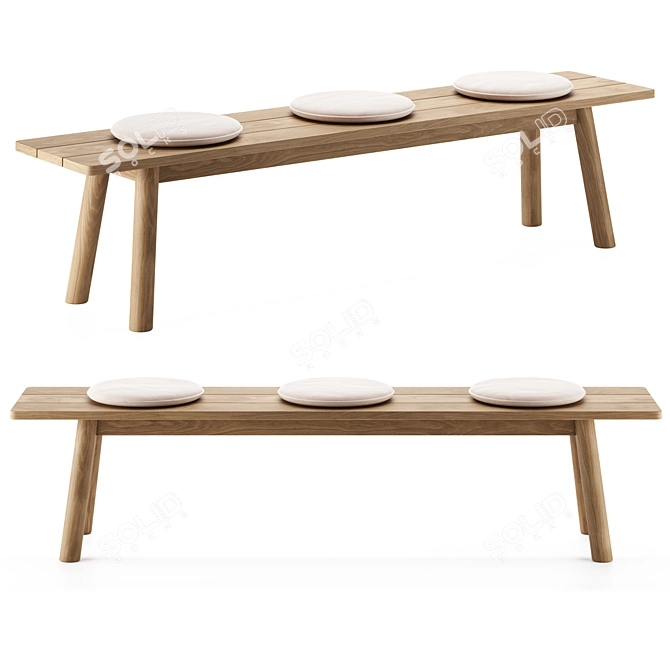 Modern Minimalist B&B Italia Bench 3D model image 1