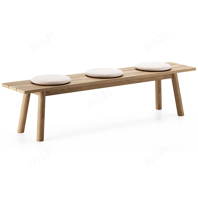 Modern Minimalist B&B Italia Bench 3D model image 2