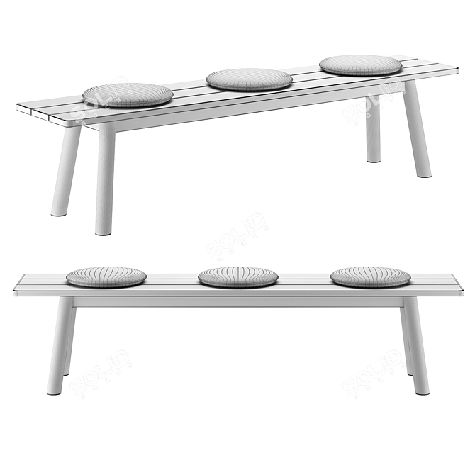 Modern Minimalist B&B Italia Bench 3D model image 4