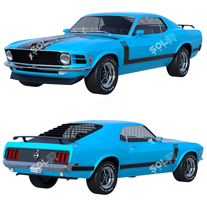 Classic Power Beast Ford Mustang 3D model image 1