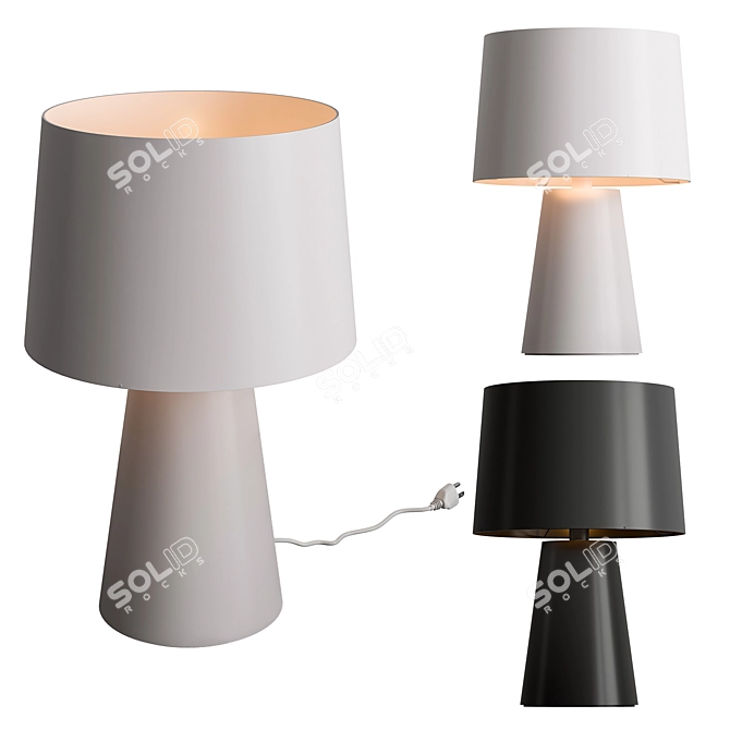 Glowing Plastic Table Lamp 3D model image 1