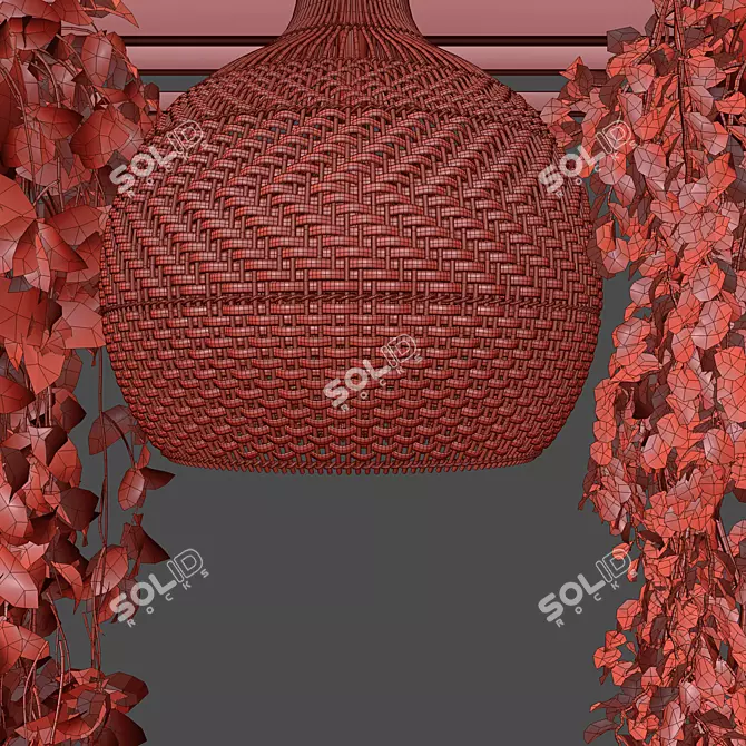 Hanging Plants Restaurant Counter Model 3D model image 5