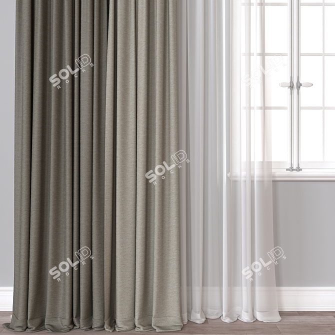 Designer Curtain 3D Model Bundle 3D model image 2