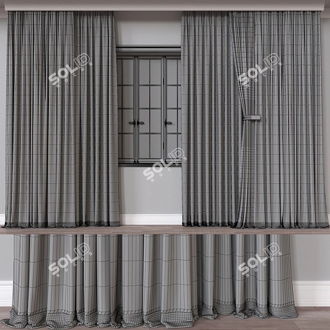 Designer Curtain 3D Model Bundle 3D model image 4