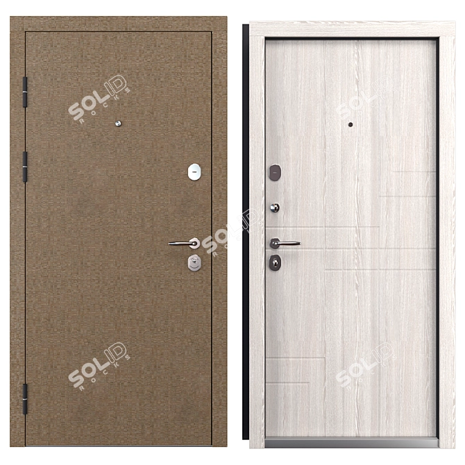 Steel Labyrinth Entry Door (Bear) 3D model image 3