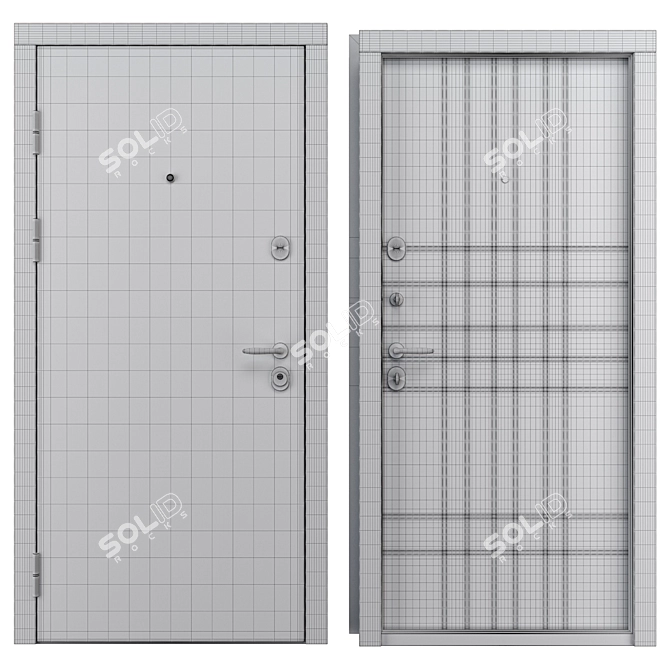Steel Labyrinth Entry Door (Bear) 3D model image 4