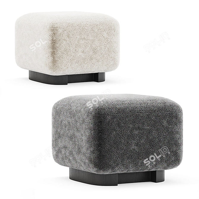 Luxury Leather Pouf - Giobagnara Lloyd 3D model image 1