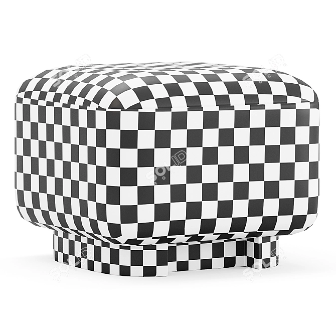 Luxury Leather Pouf - Giobagnara Lloyd 3D model image 6