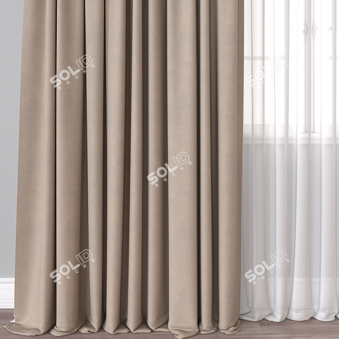  Versatile Rendered Curtain Model 3D model image 2