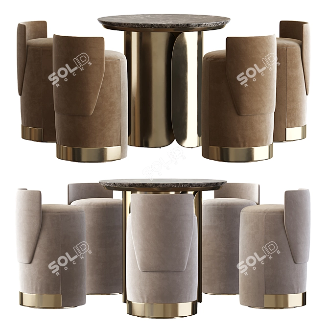 Contemporary Chair Table Set 2016 3D model image 1