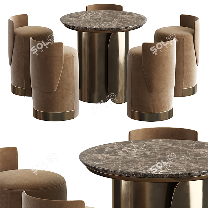 Contemporary Chair Table Set 2016 3D model image 2