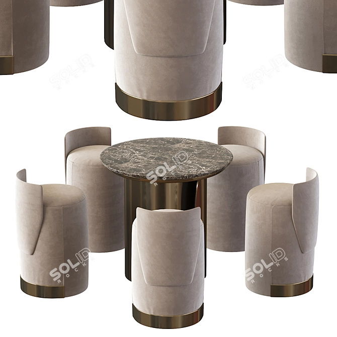 Contemporary Chair Table Set 2016 3D model image 3