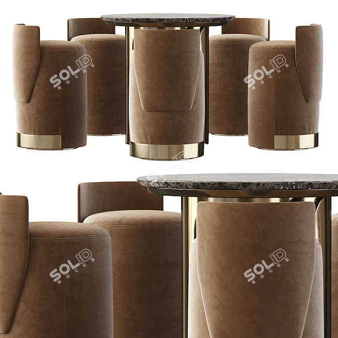 Contemporary Chair Table Set 2016 3D model image 4