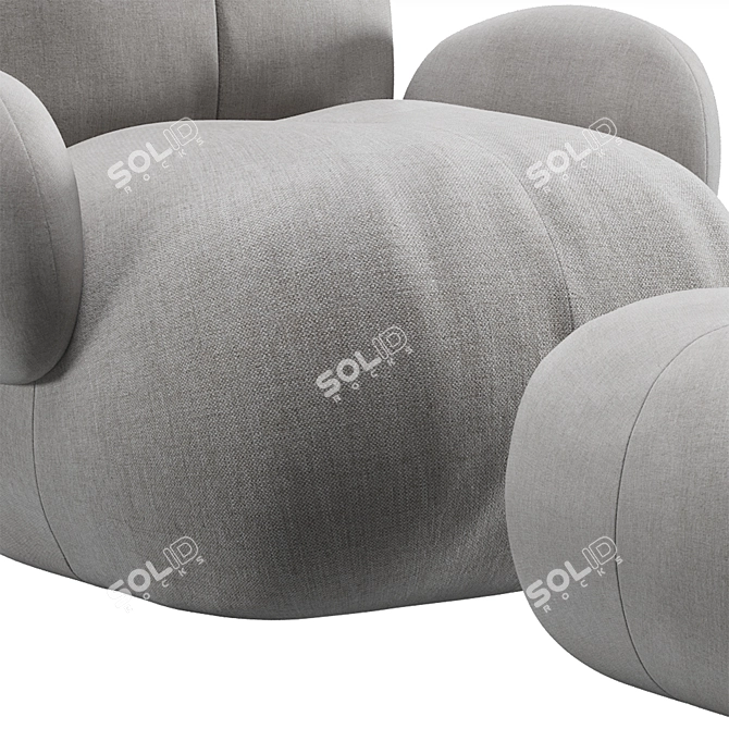 Contemporary Carmelo Armchair Set 3D model image 2