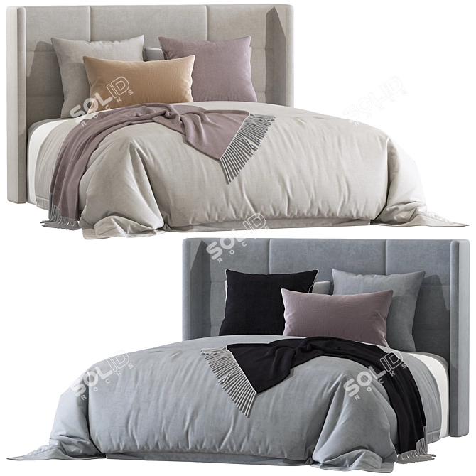 Double Bed 143 3D Model 3D model image 1